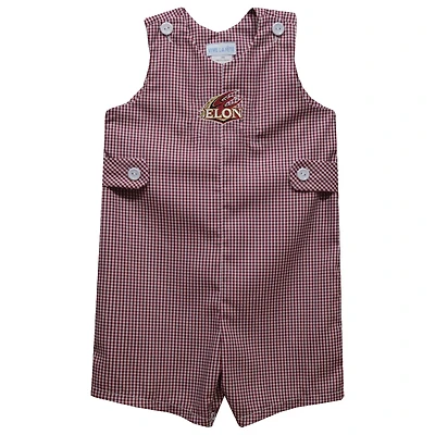 Toddler Vive La Fete Maroon Elon Phoenix Gingham Jon Jon Romper