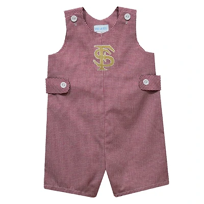 Toddler Vive La Fete Garnet Florida State Seminoles Gingham Jon Jon Romper