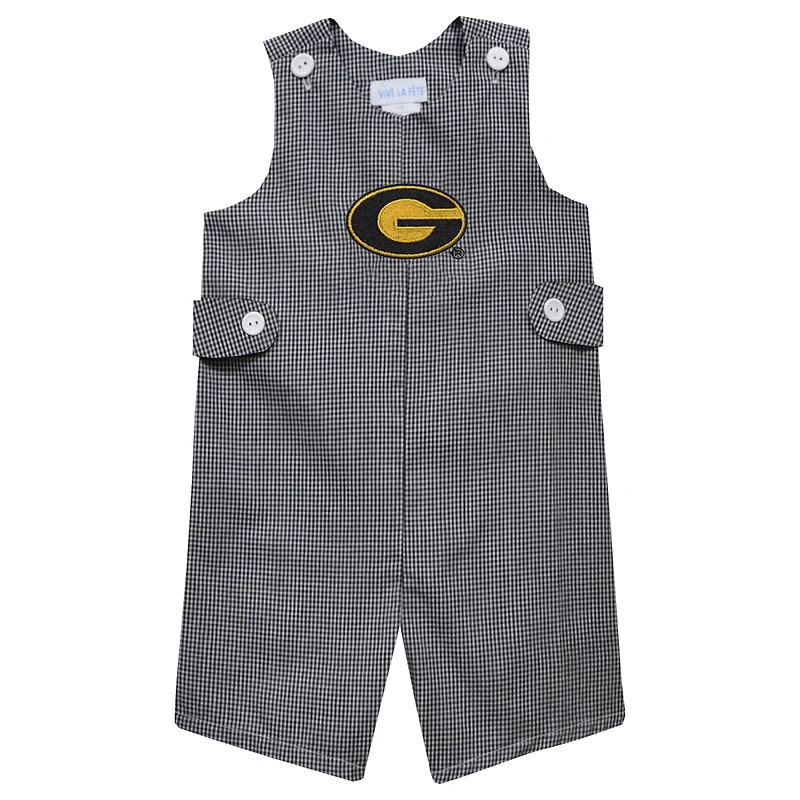 Toddler Vive La Fete Black Grambling Tigers Gingham Jon Jon Romper