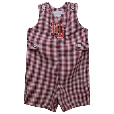 Toddler Vive La Fete Garnet Hampden-Sydney College Tigers Gingham Jon Jon Romper
