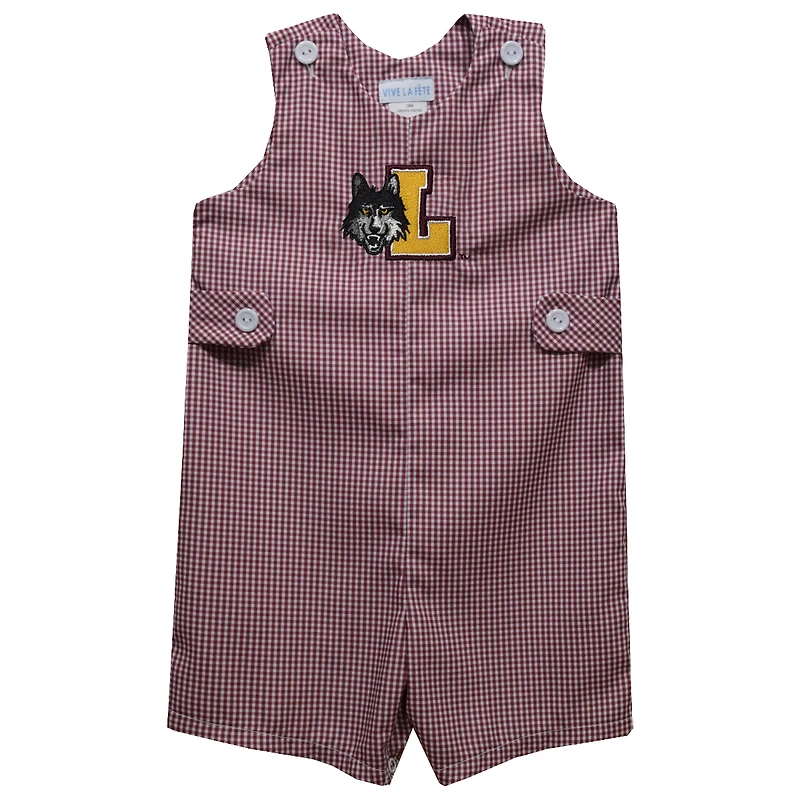 Toddler Vive La Fete Maroon Loyola Chicago Ramblers Gingham Jon Jon Romper