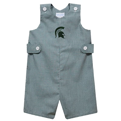 Toddler Vive La Fete Green Michigan State Spartans Gingham Jon Jon Romper