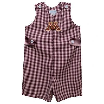 Toddler Vive La Fete Maroon Minnesota Golden Gophers Gingham Jon Jon Romper