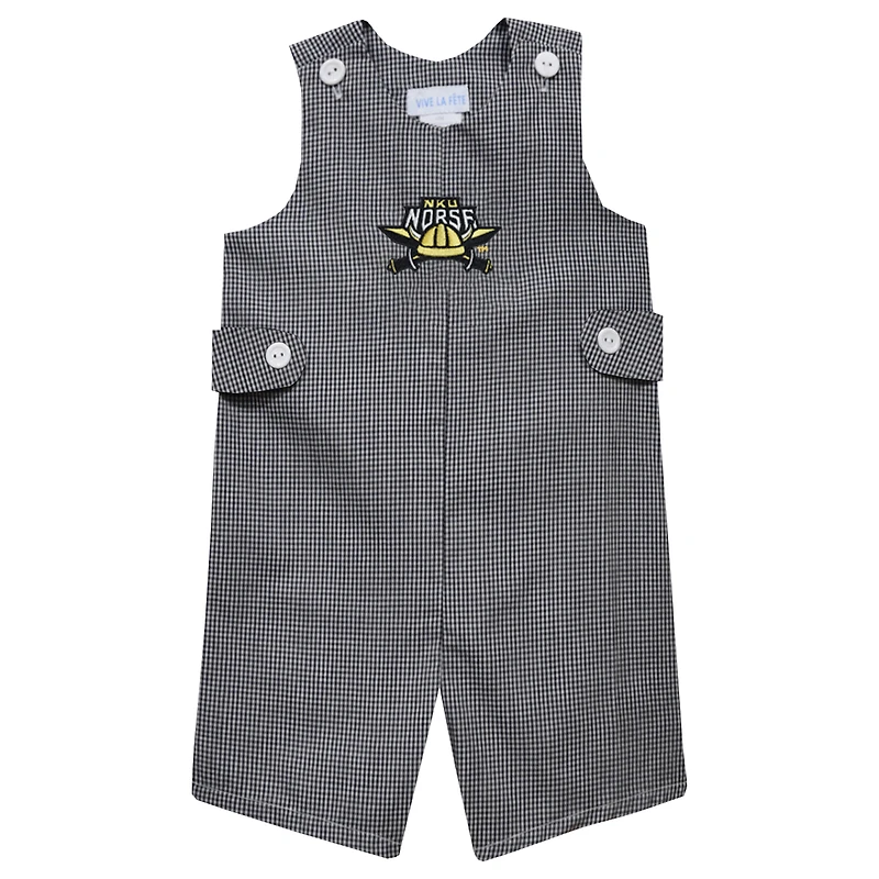 Toddler Vive La Fete Black Northern Kentucky University Norse Gingham Jon Jon Romper