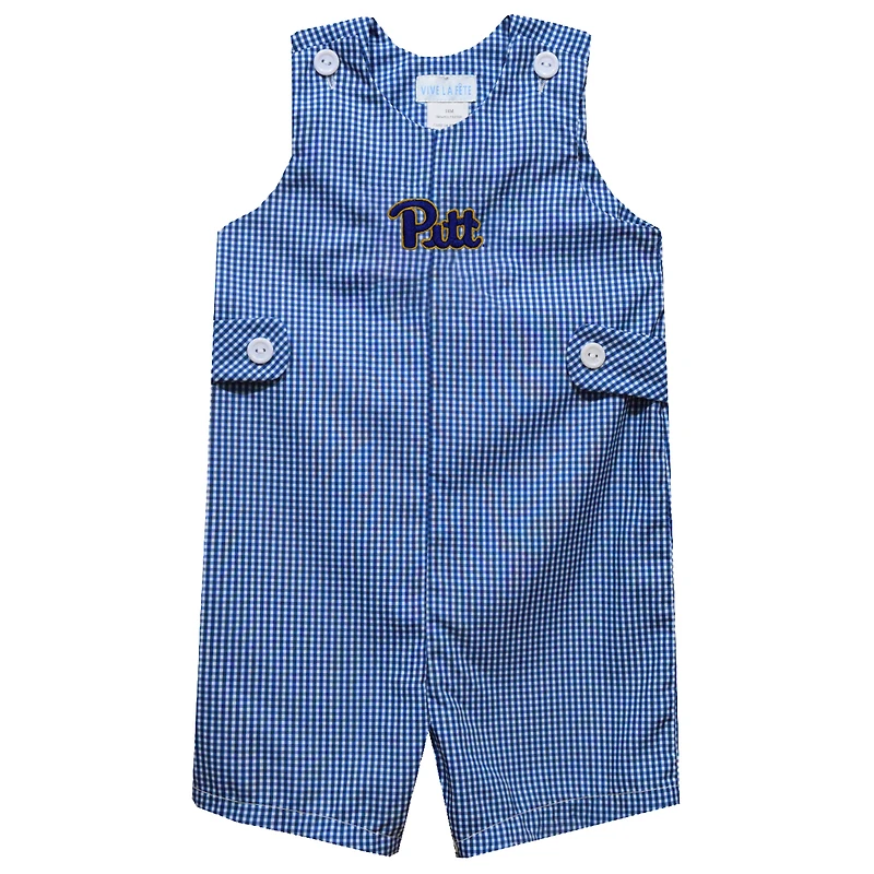 Toddler Vive La Fete Royal Pitt Panthers Gingham Jon Jon Romper