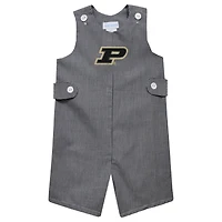 Toddler Vive La Fete Black Purdue Boilermakers Gingham Jon Jon Romper