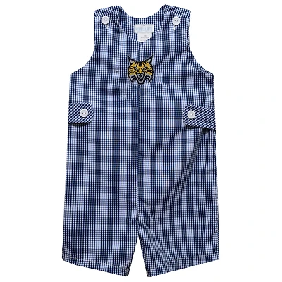 Toddler Vive La Fete Navy Quinnipiac Bobcats Gingham Jon Jon Romper