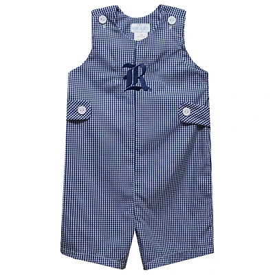Toddler Vive La Fete Navy Rice Owls Gingham Jon Jon Romper