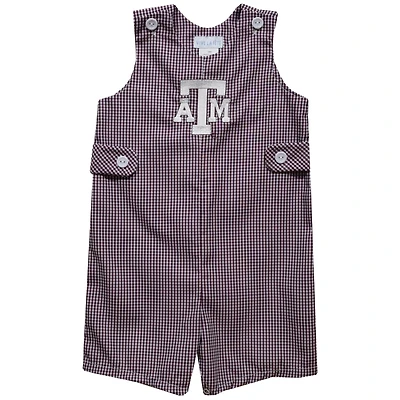 Toddler Vive La Fete Maroon Texas A&M Aggies Gingham Jon Jon Romper