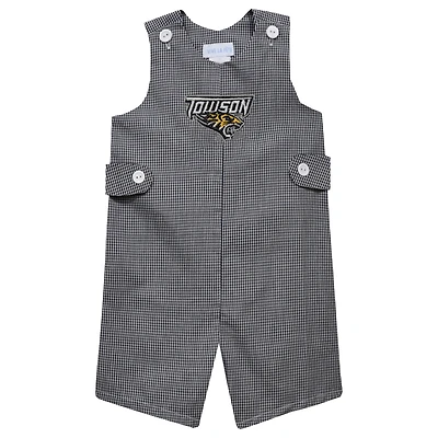 Toddler Vive La Fete Black Towson Tigers Gingham Jon Jon Romper