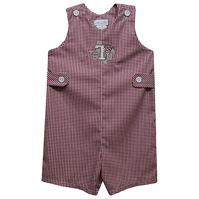 Toddler Vive La Fete Maroon Texas Southern Tigers Gingham Jon Jon Romper