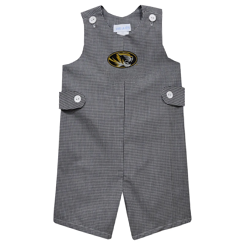 Toddler Vive La Fete Black Missouri Tigers Gingham Jon Jon Romper
