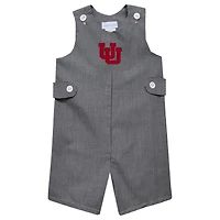 Toddler Vive La Fete Black Utah Utes Gingham Jon Jon Romper