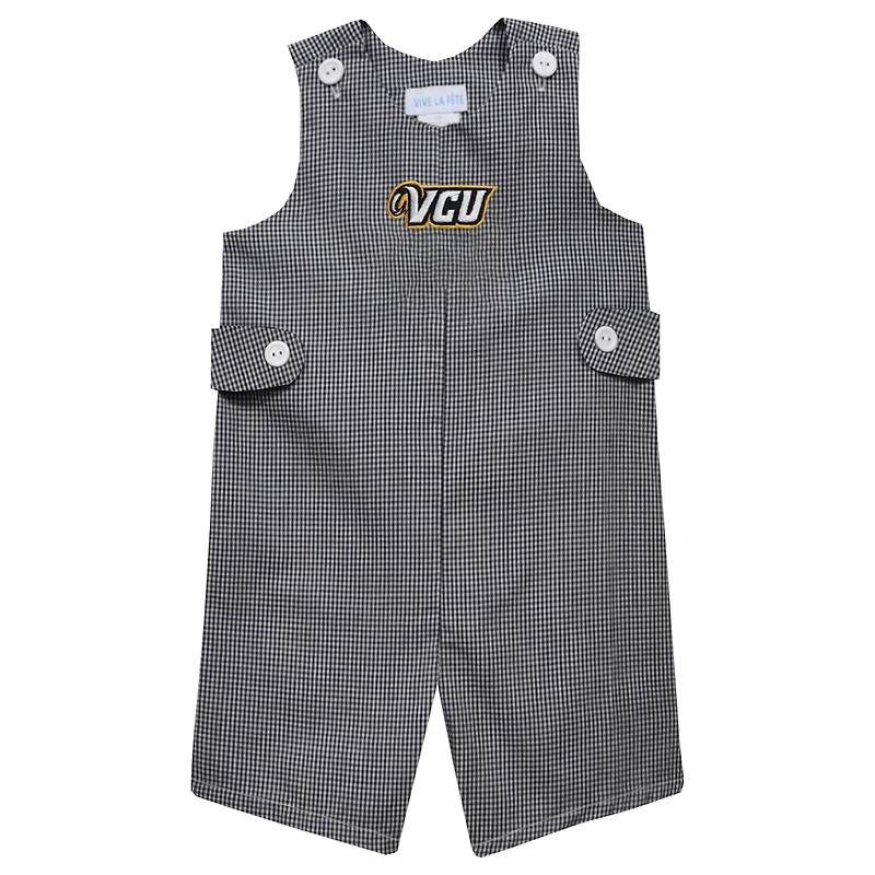 Toddler Vive La Fete Black VCU Rams Gingham Jon Jon Romper