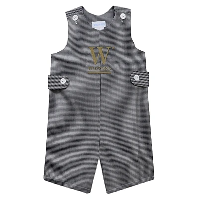 Toddler Vive La Fete Black Wofford Terriers Gingham Jon Jon Romper