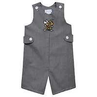 Toddler Vive La Fete Black West Virginia State Yellow Jackets Gingham Jon Jon Romper