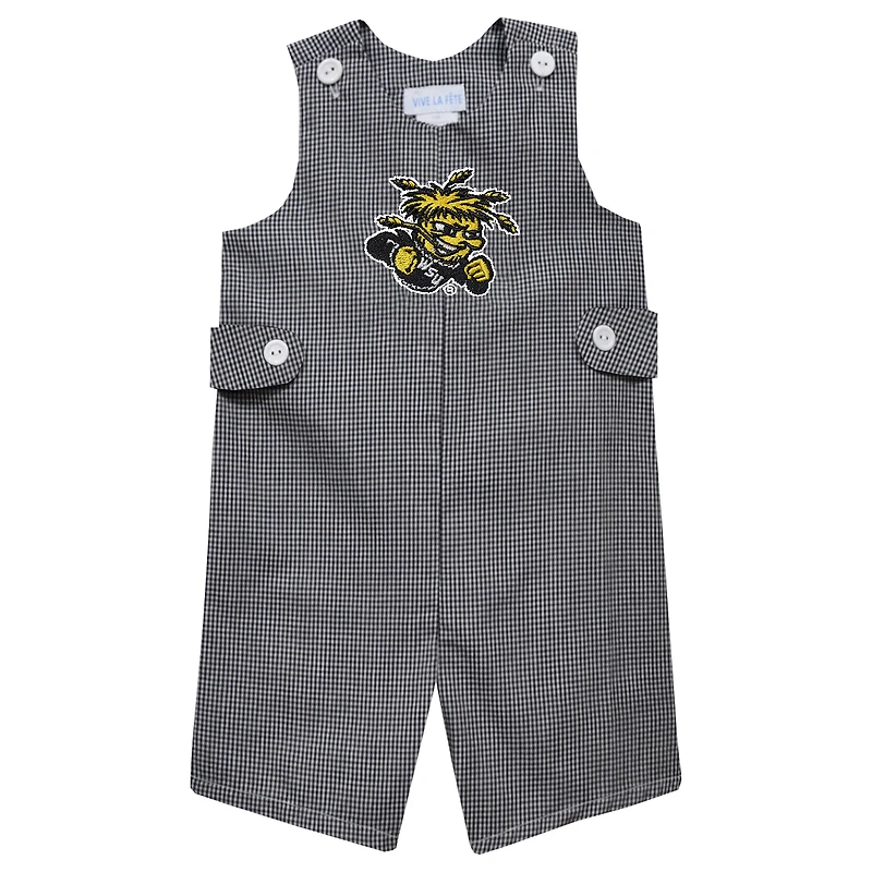 Toddler Vive La Fete Black Wichita State Shockers Gingham Jon Jon Romper