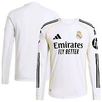 Men's adidas White Real Madrid 2025/26 Home Authentic Long Sleeve Jersey