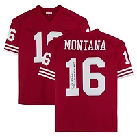 Joe Montana San Francisco 49ers Autographed Scarlet Mitchell & Ness Authentic Jersey with "SB XVI XIX XXIV MVP" Inscription