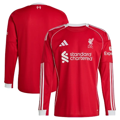 Men's adidas  Red Liverpool 2025/26 Home Replica Long Sleeve Jersey