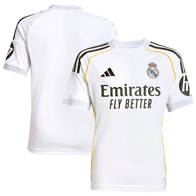 Youth adidas White Real Madrid 2025/26 Home Replica Jersey