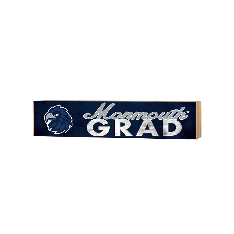 Monmouth Hawks 3" x 13" Grad Block Sign