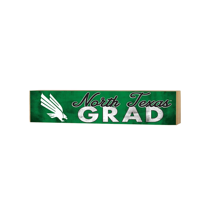 North Texas Mean Green 3" x 13" Grad Block Sign