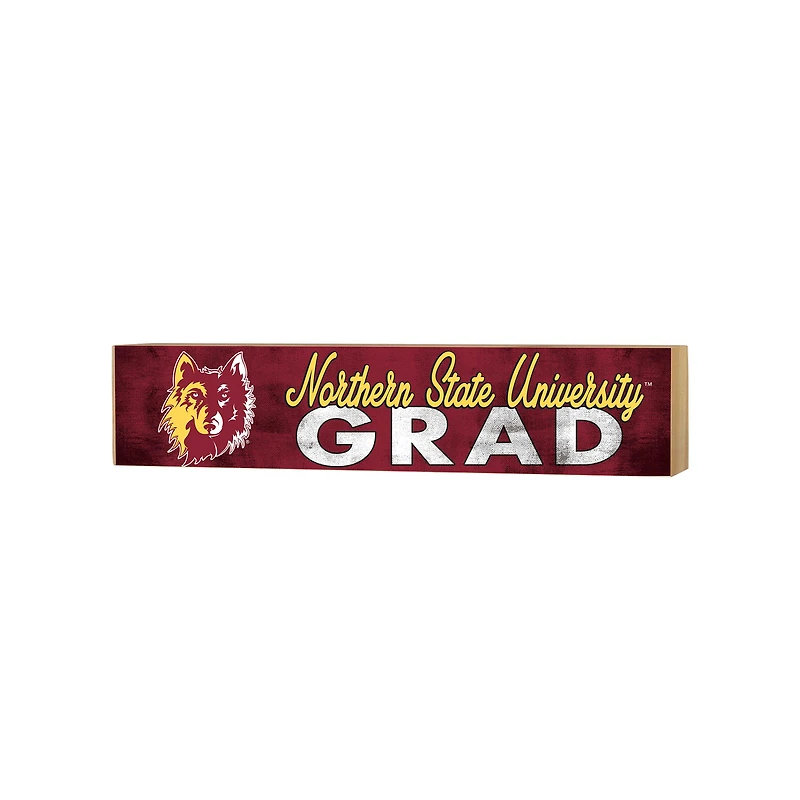 Northern State University Wolves 3" x 13" Grad Block Sign