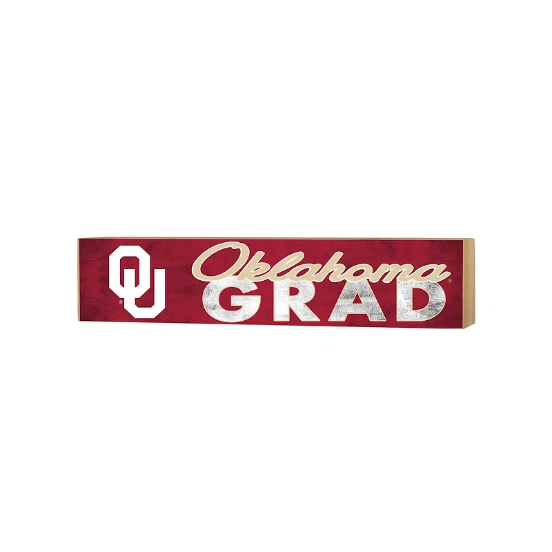 Oklahoma Sooners 3" x 13" Grad Block Sign
