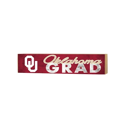Oklahoma Sooners 3" x 13" Grad Block Sign