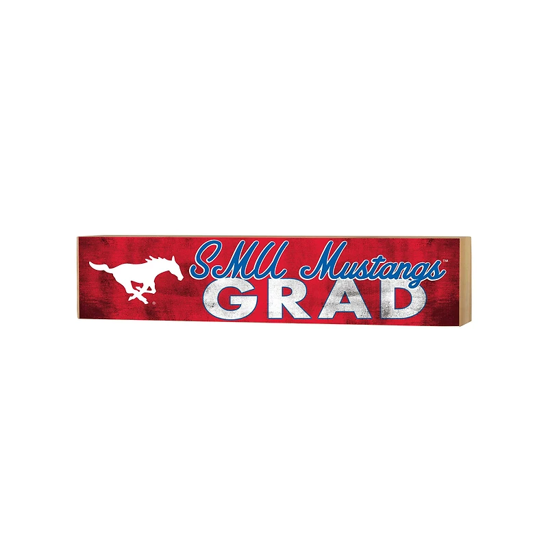 SMU Mustangs 3" x 13" Grad Block Sign