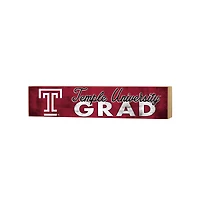 Temple Owls 3" x 13" Grad Block Sign