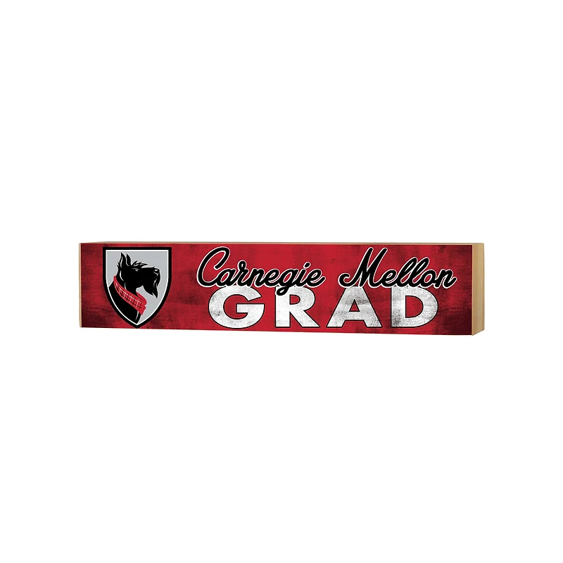 Carnegie Mellon Tartans 3" x 13" Grad Block Sign