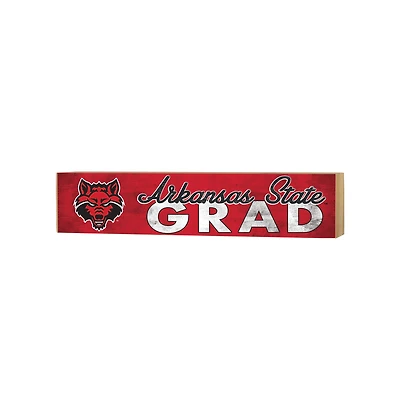 Arkansas State Red Wolves 3" x 13" Grad Block Sign