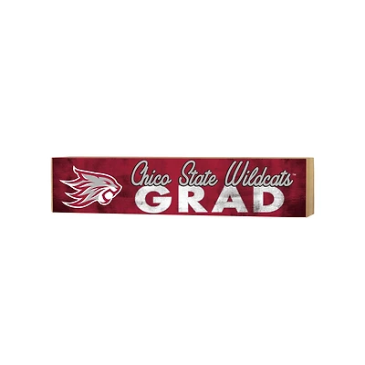 Cal State Chico Wildcats 3" x 13" Grad Block Sign