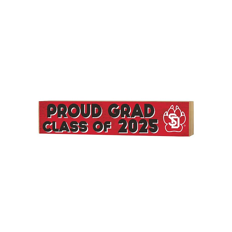 South Dakota Coyotes 3" x 13" Proud Grad Class of 2025 Block Sign