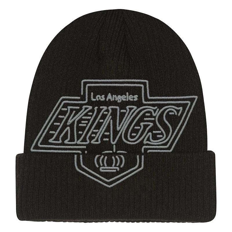 Youth Mitchell & Ness  Black Los Angeles Kings Neon Line Lights Cuffed Knit Hat