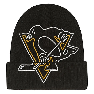 Youth Mitchell & Ness  Black Pittsburgh Penguins Neon Line Lights Cuffed Knit Hat