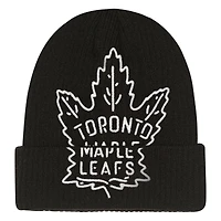 Youth Mitchell & Ness  Black Toronto Maple Leafs Neon Line Lights Cuffed Knit Hat