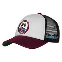 Youth Mitchell & Ness  White Colorado Avalanche Mascot Adjustable Trucker Hat