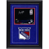 Brian Leetch New York Rangers Autographed Deluxe Framed 8" x 10" Banner Raising Photograph