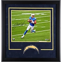 Justin Herbert Los Angeles Chargers Autographed Deluxe Framed 16" x 20" Looking to Pass Photograph