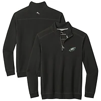 Men's Tommy Bahama  Black Philadelphia Eagles Big & Tall Montego Bay Half-Zip Pullover