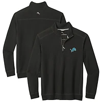 Men's Tommy Bahama  Black Detroit Lions Big & Tall Montego Bay Half-Zip Pullover