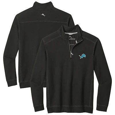 Men's Tommy Bahama  Black Detroit Lions Big & Tall Montego Bay Half-Zip Pullover
