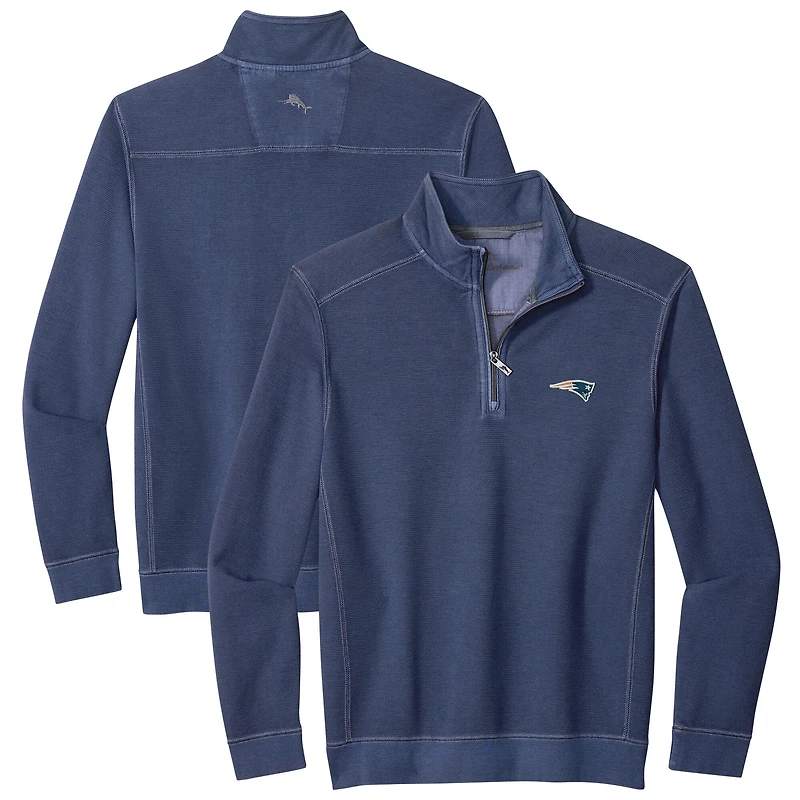 Men's Tommy Bahama  Navy New England Patriots Sport Tobago Half-Zip Pullover