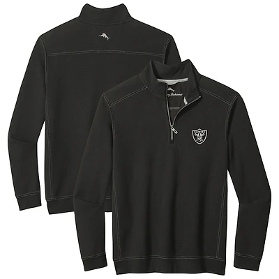 Men's Tommy Bahama Black Las Vegas Raiders Sport Tobago Half-Zip Pullover