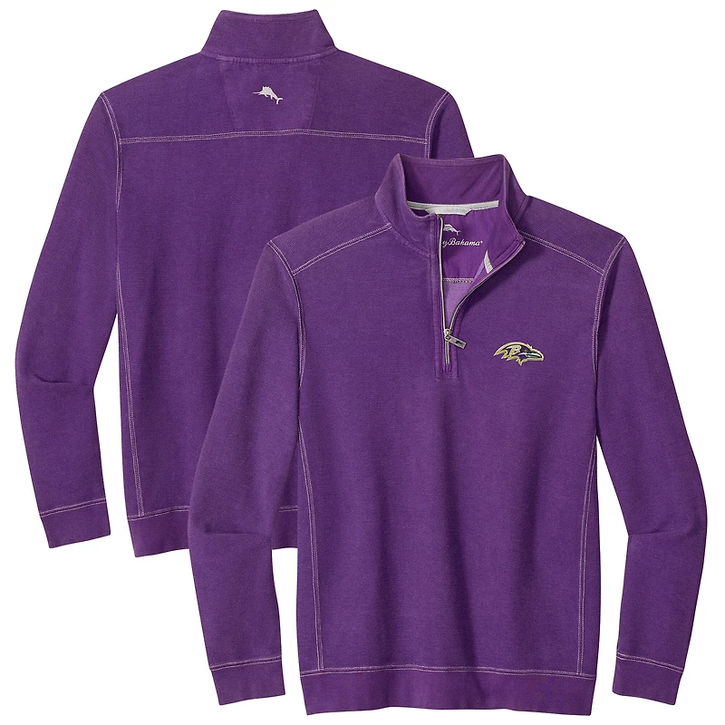 Men's Tommy Bahama  Purple Baltimore Ravens Sport Tobago Half-Zip Pullover