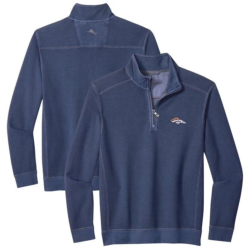 Men's Tommy Bahama  Navy Denver Broncos Sport Tobago Half-Zip Pullover