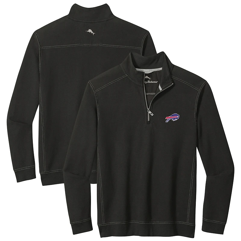 Men's Tommy Bahama  Black Buffalo Bills Sport Tobago Half-Zip Pullover